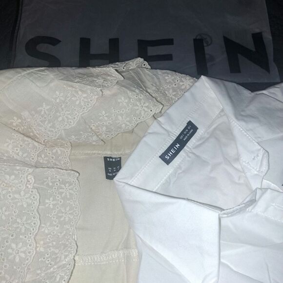 SALE!! NEW Size SM Short Lace Cream Denim Skirt with 2 Blouses - Picture 10 of 14
